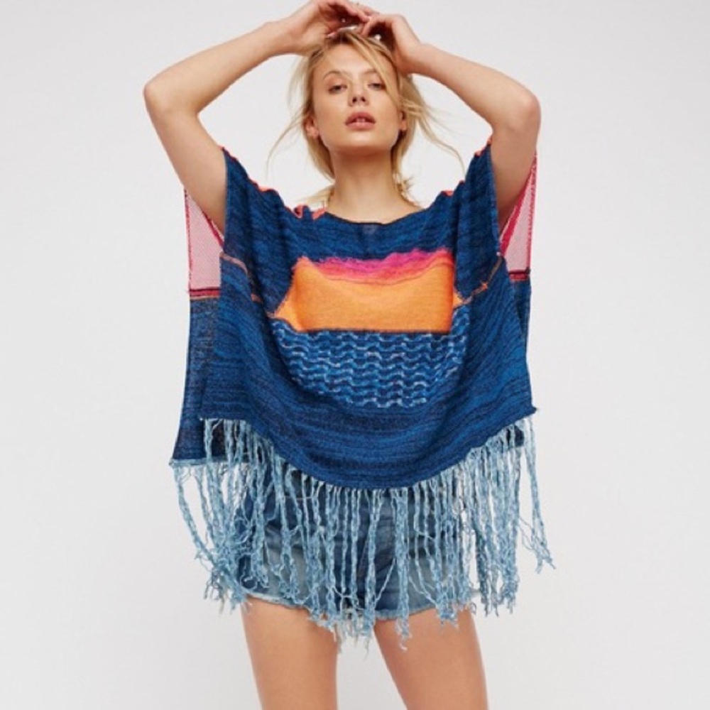 NEW Free People Sunset Fringe Sweater size M/L